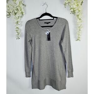New Cyrus Knit Gray Tunic Sweater Long Line Small Capsule Wardrobe Clean Girl